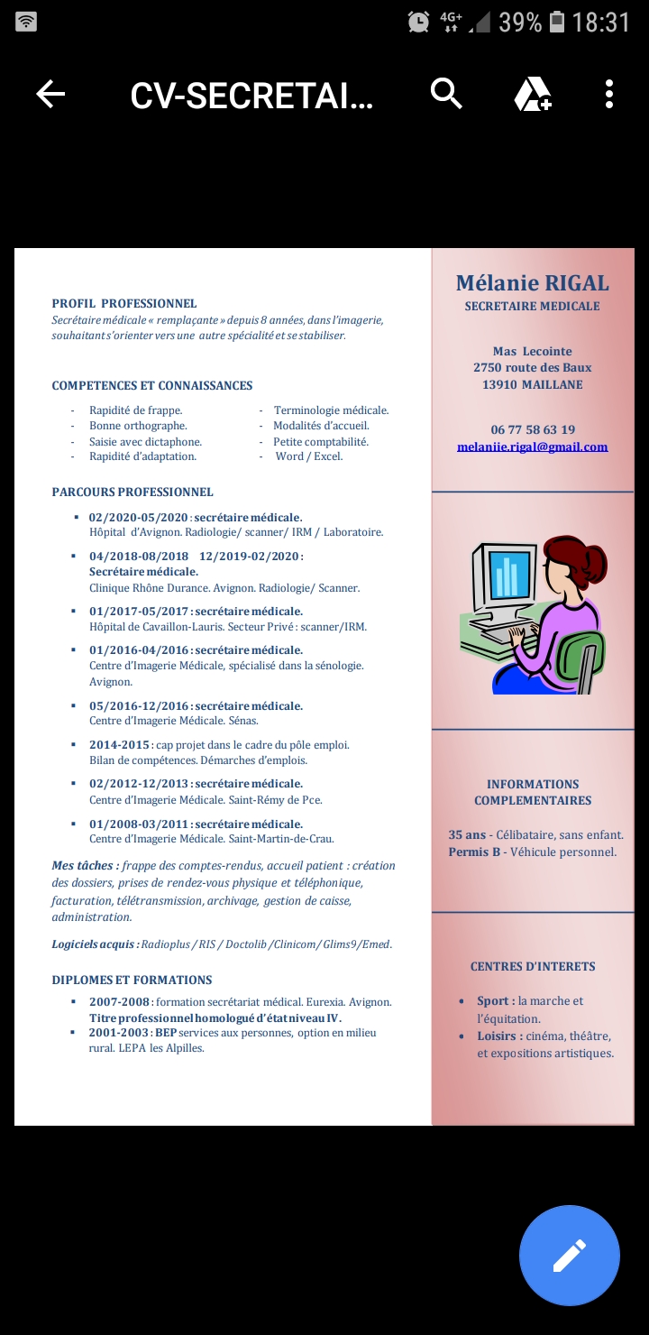 mélanie rigal Secrétaire mélanie rigal photo Dépanneur-Remorqueur